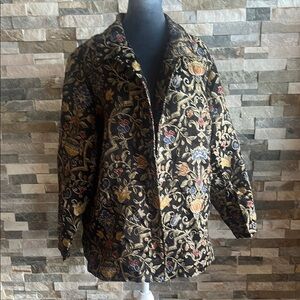 Maggie Barnes Black and Gold Floral Blazer